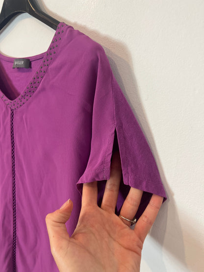 BASLER. Double-textured bougainvillea blouse. TS