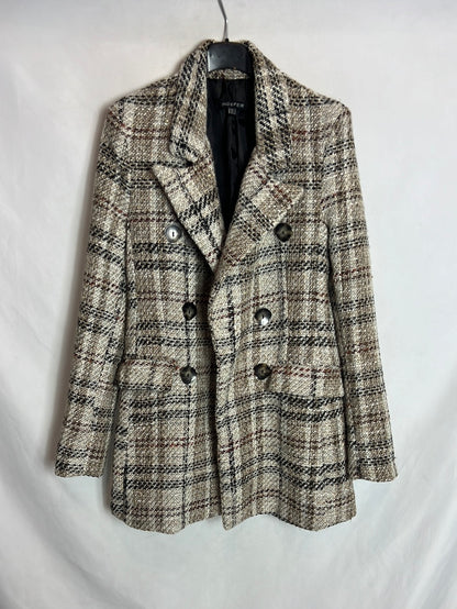 INDEFEIR. Abrigo tweed cruzado T.s