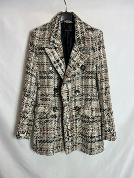 INDEFEIR. Abrigo tweed cruzado T.s