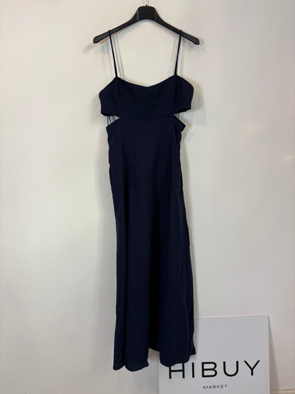 ZARA. Vestido largo azul aberturas