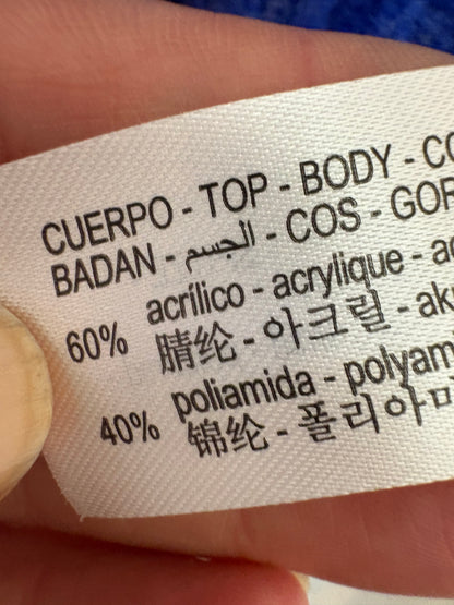 ZARA. Jersey azul  encaje