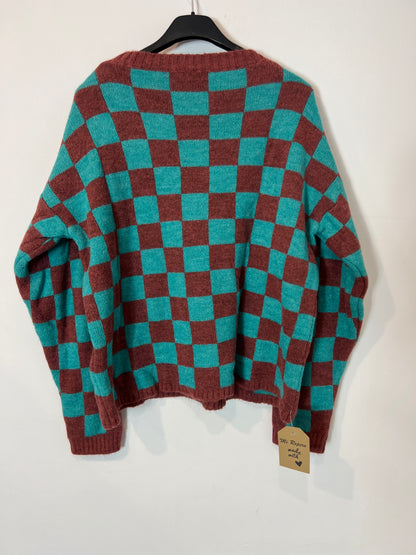 OTHERS. Green and tile checked sweater YOUR(s)