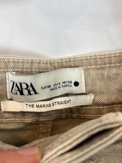 ZARA. Pantalón culotte beige tostadoT.36