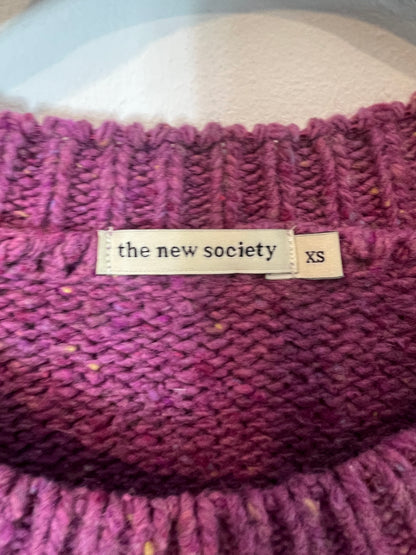 THE NEW SOCIETY. Jersey morado jaspeado. T XS