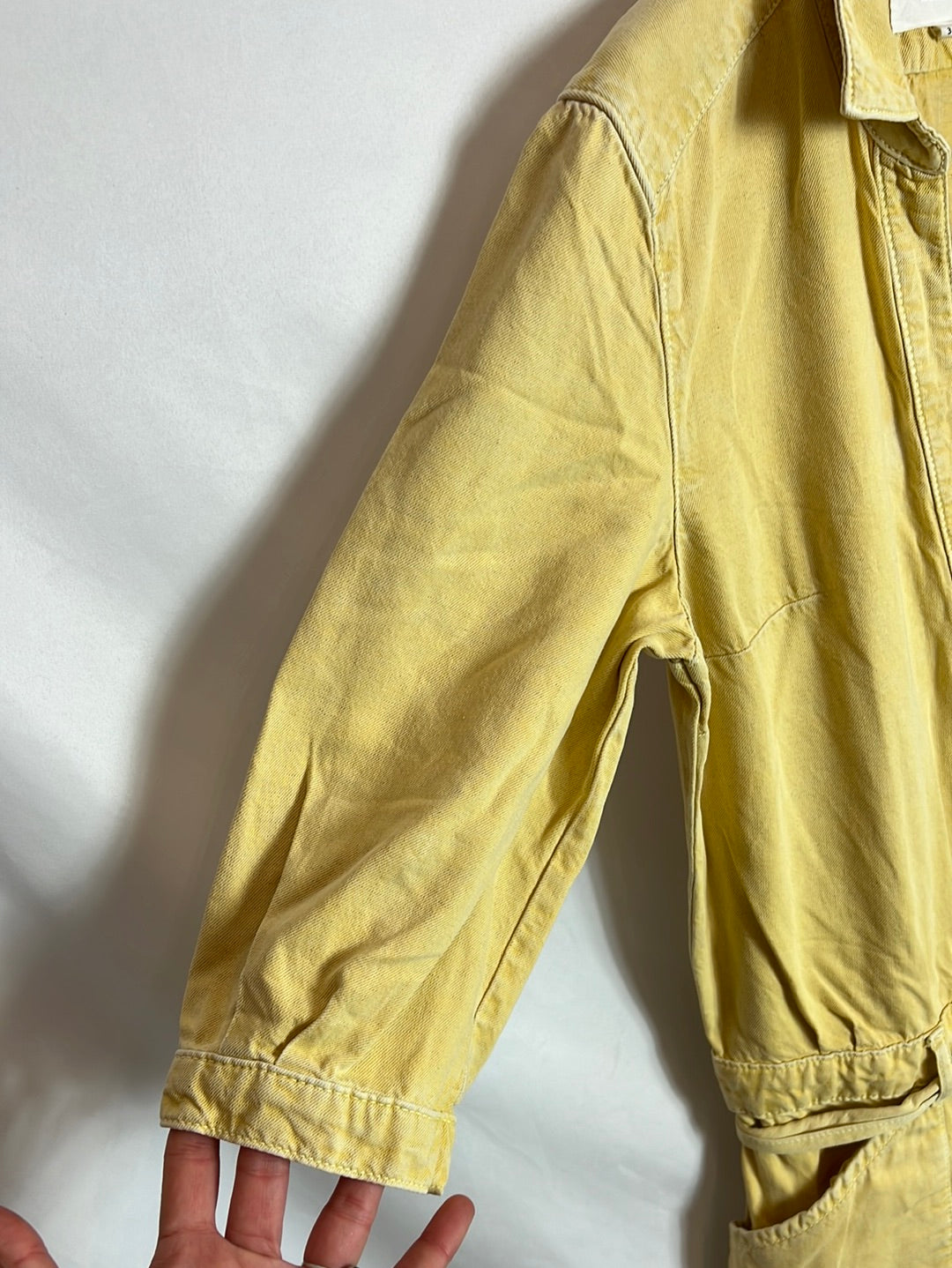 BA&SH. Mono amarillo denim efecto desgastado. T 3(M)