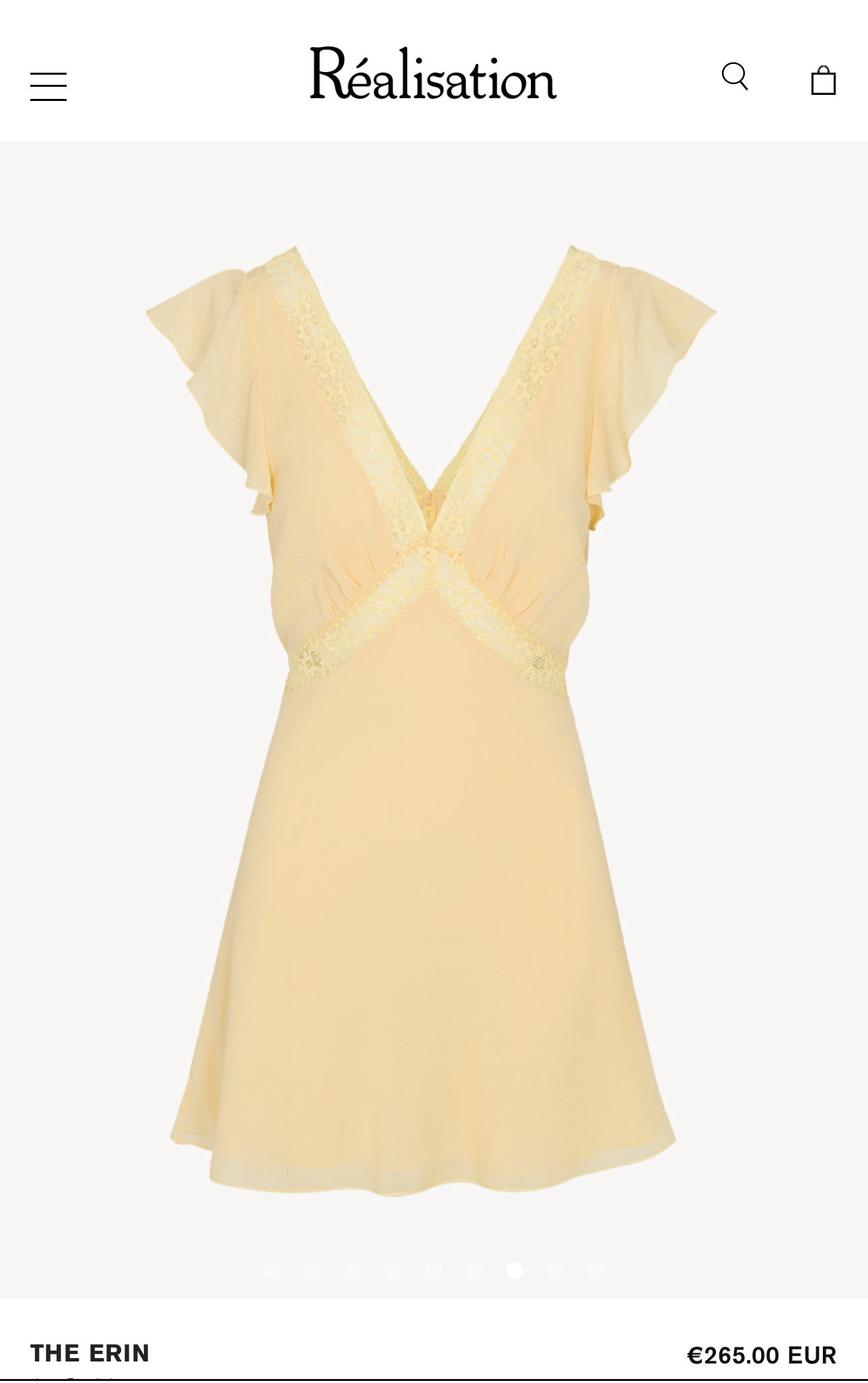 RÉALISATION. Vestido corto seda encajes. T M