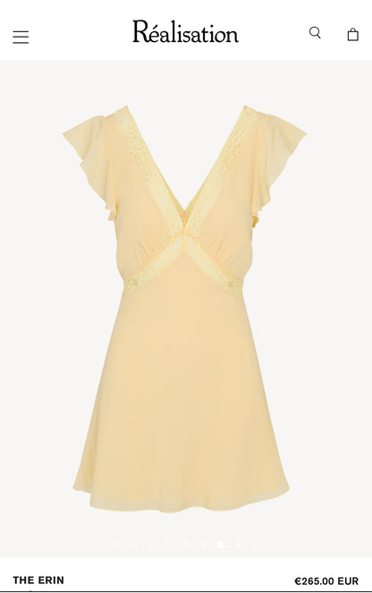 RÉALISATION. Vestido corto seda encajes. T M