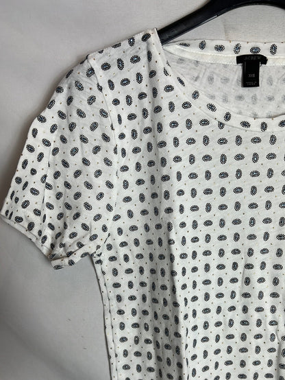J. CREW. Camiseta blanca detalles pedrería. T XXS