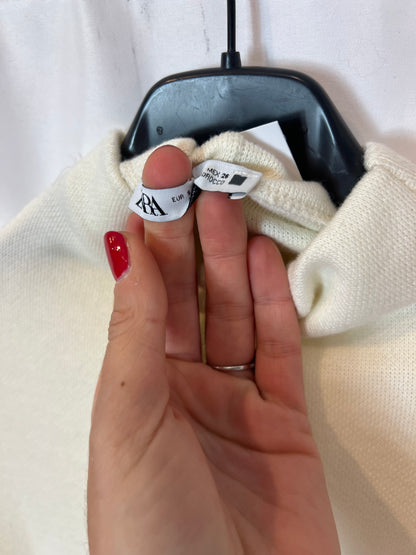 ZARA. Top color crudo beige fruncidos. T S