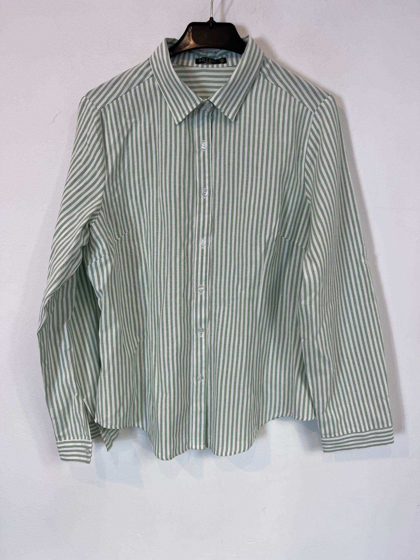BOTELI. Camisa rayas verdes. T S