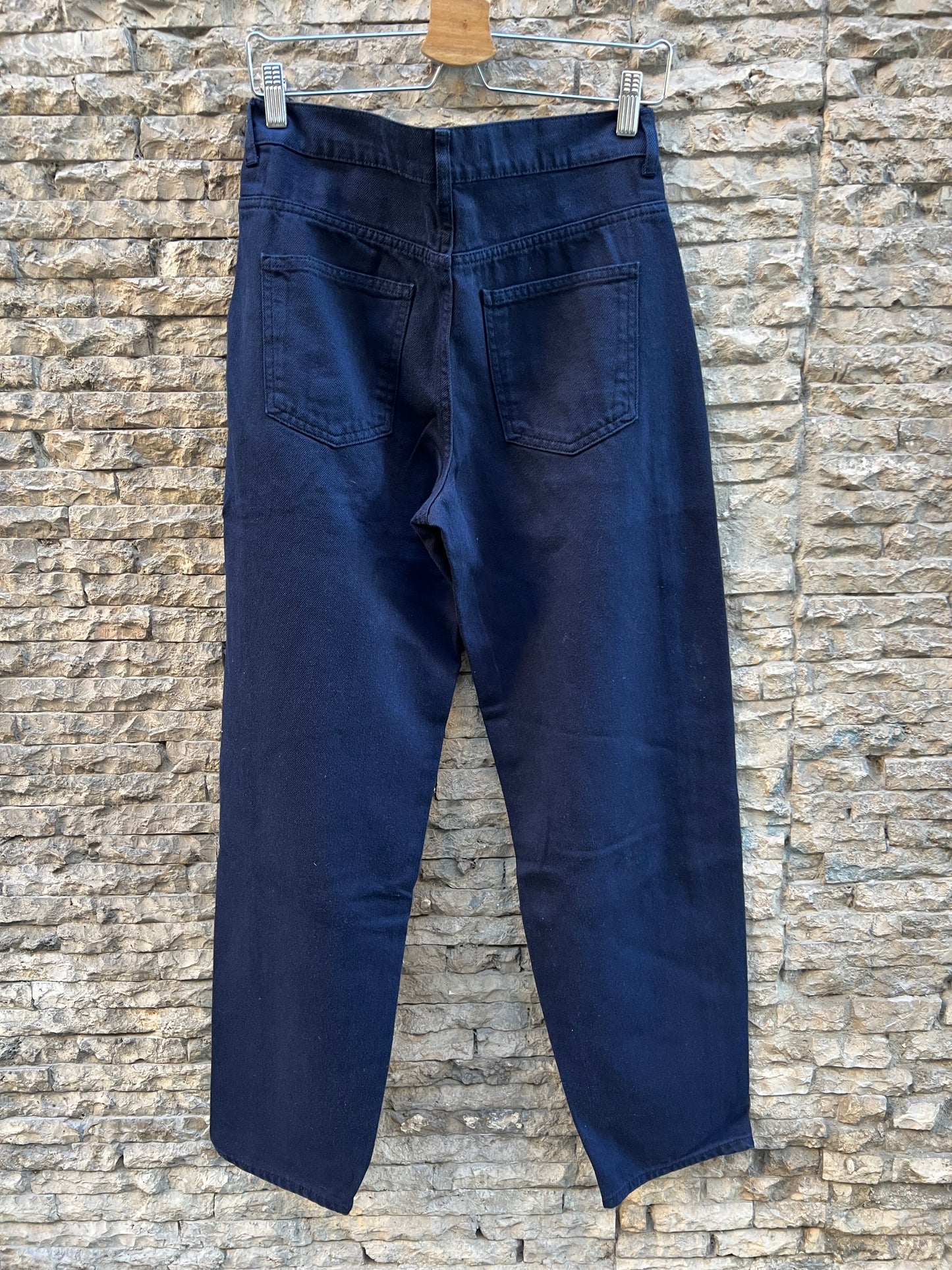 ZARA. Denim azul marino recto. T 34 (S)