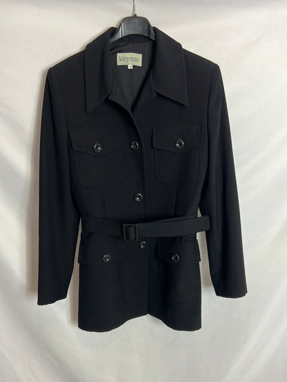 KLEYMAC. Chaqueta negra bolsillos. T 38