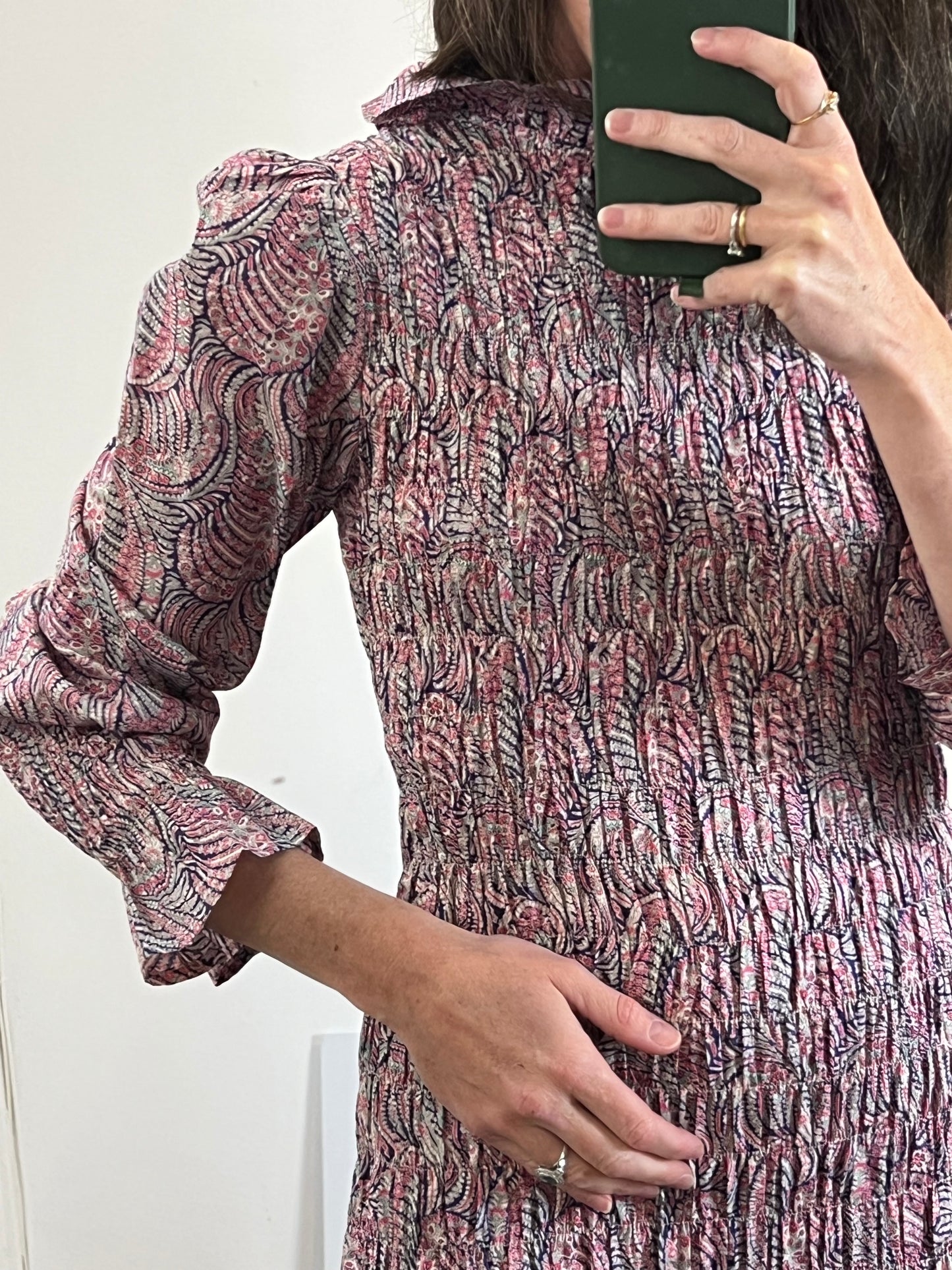 MARIA DE LA ORDEN. Vestido largo estampado nido de abeja. T S