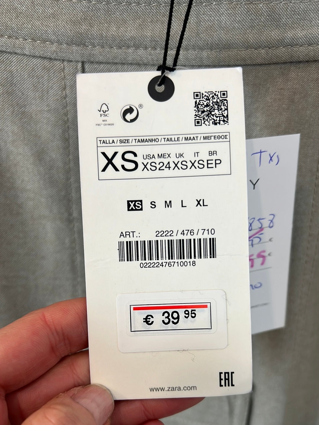 ZARA. Falda midi beige efecto pareo bolsillo. T XS