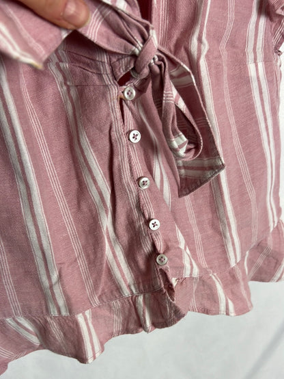 ABERCROMBIE&FITCH. Top rayas rosa y blanco T.s