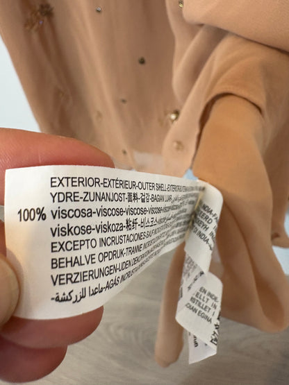 ZARA. Vestido gasa detalles lentejuelas