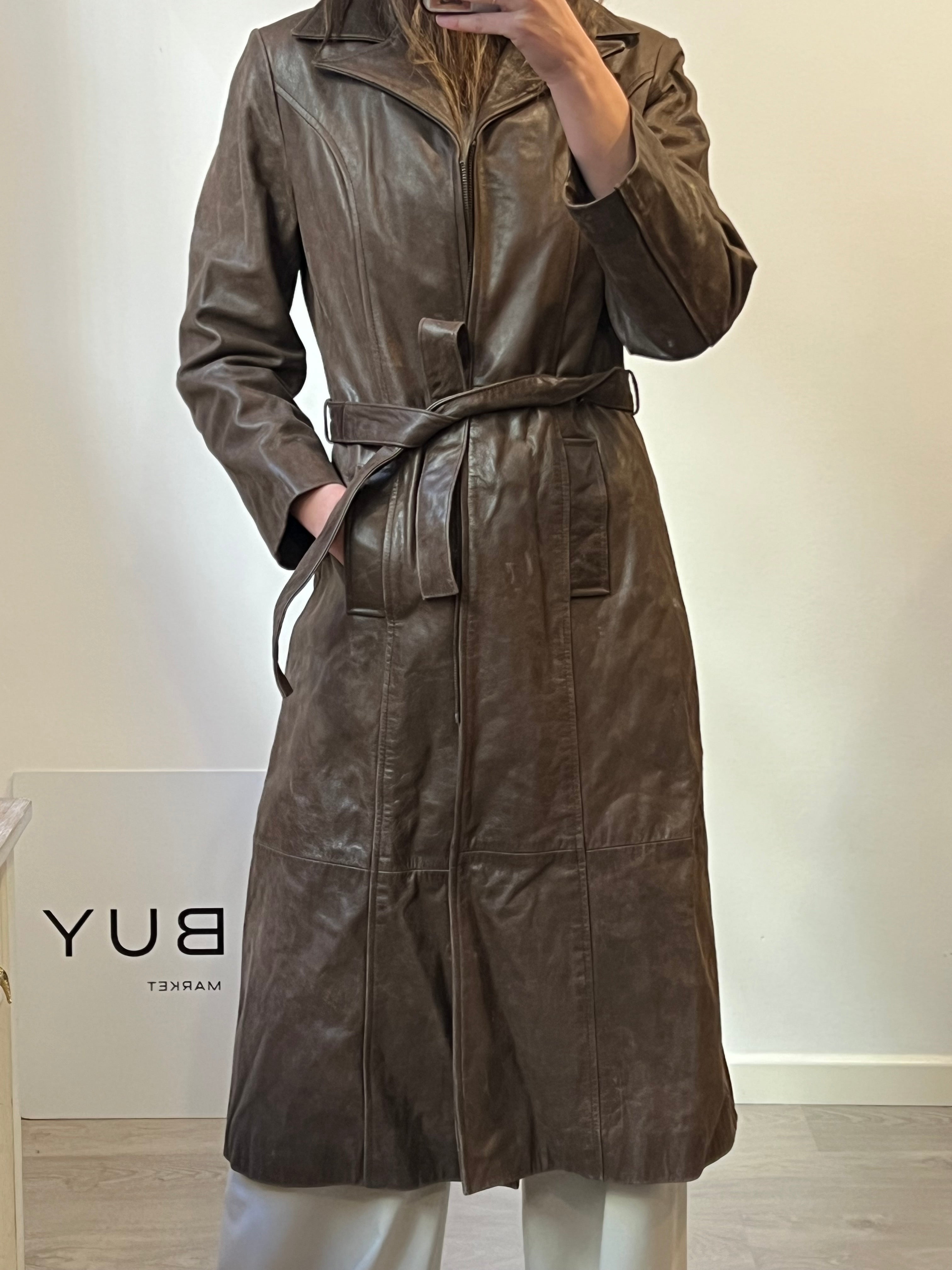 F&CO. Long leather jacket S.XL (M) – Hibuy market