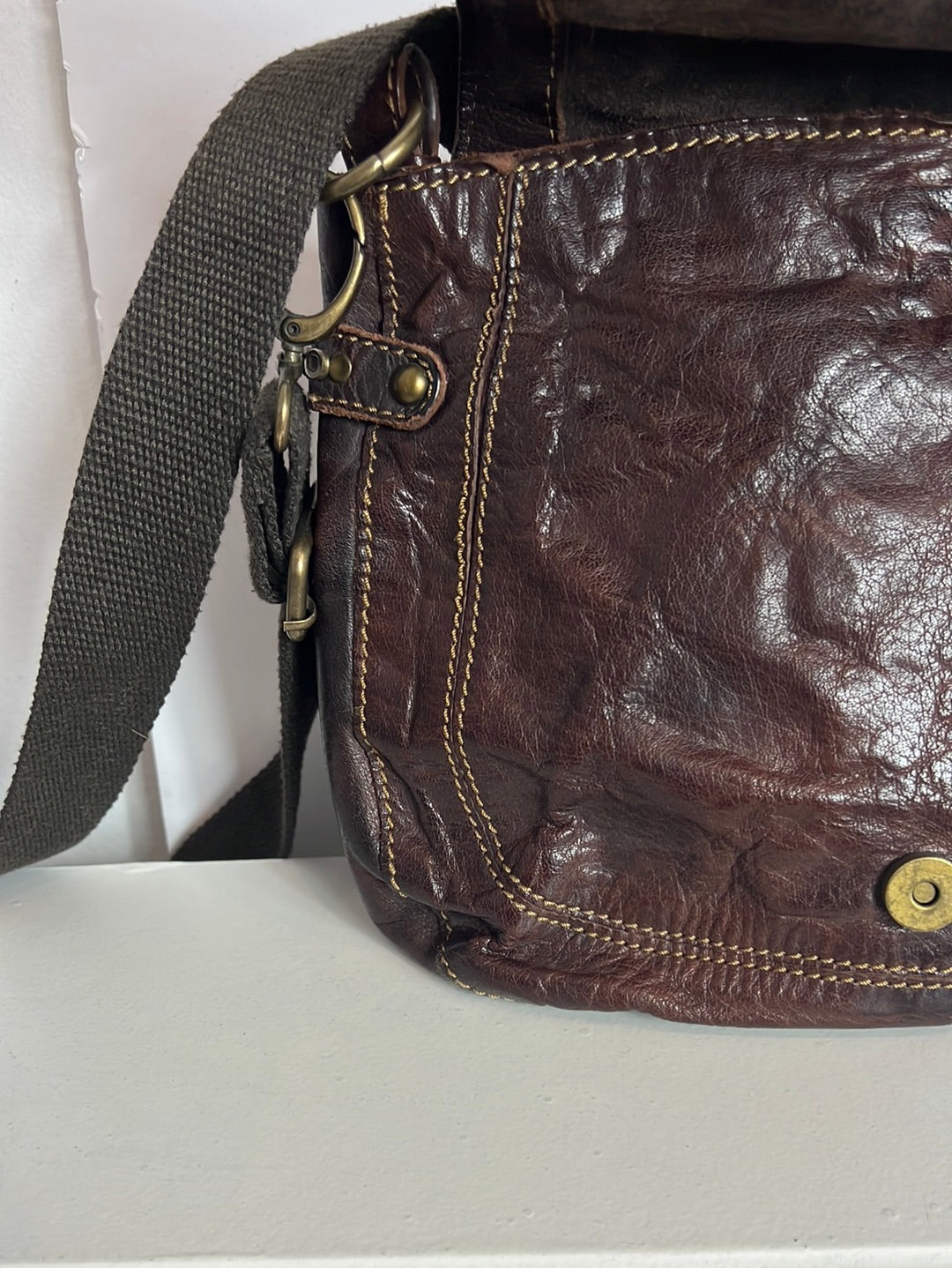 JOGSAW. Brown leather studded bag (Tara)