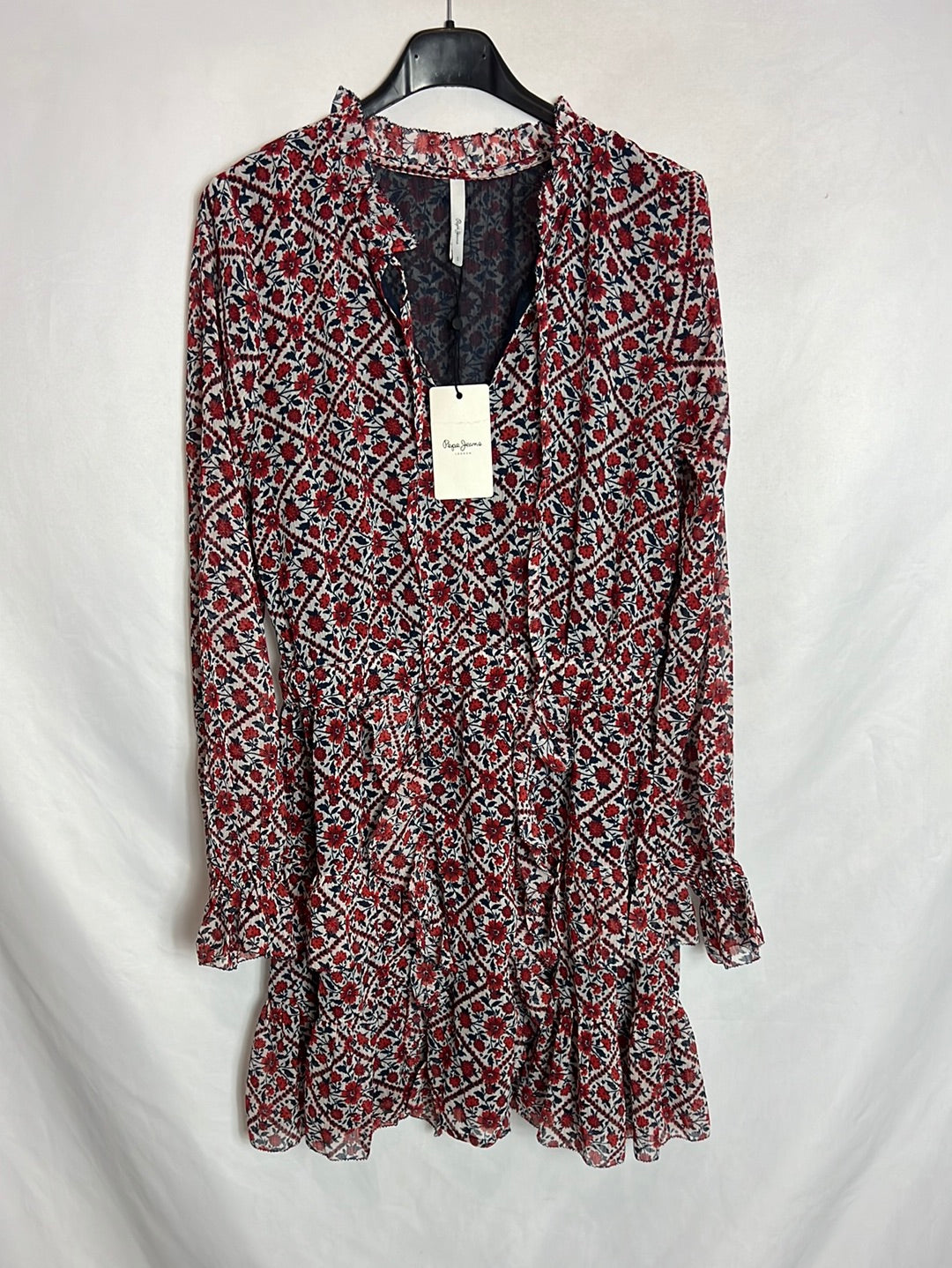 PEPE JEANS. Vestido corto flores T.s