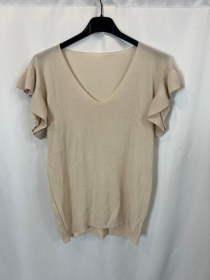 OTHERS. Flowy beige knit top. TM