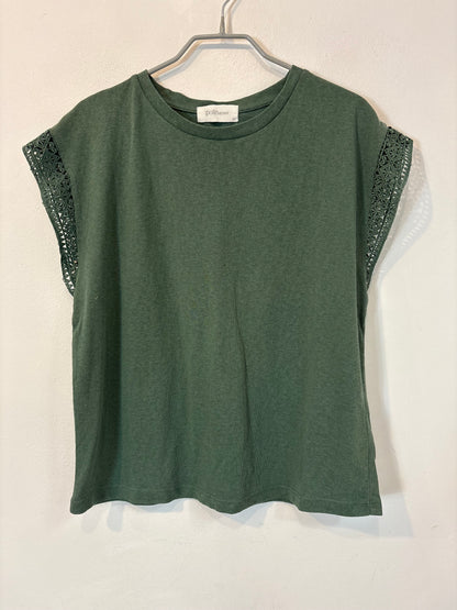 POLÍN ET MOI. Camiseta verde lino