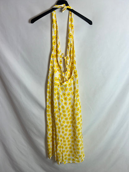 REVE. Floral midi dress with neckline detail. TS