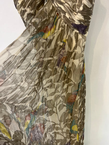 BI^NK LONDON. Vestido largo gasa flores. T M