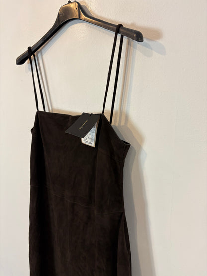 MASSIMO DUTTI. Vestido midi piel