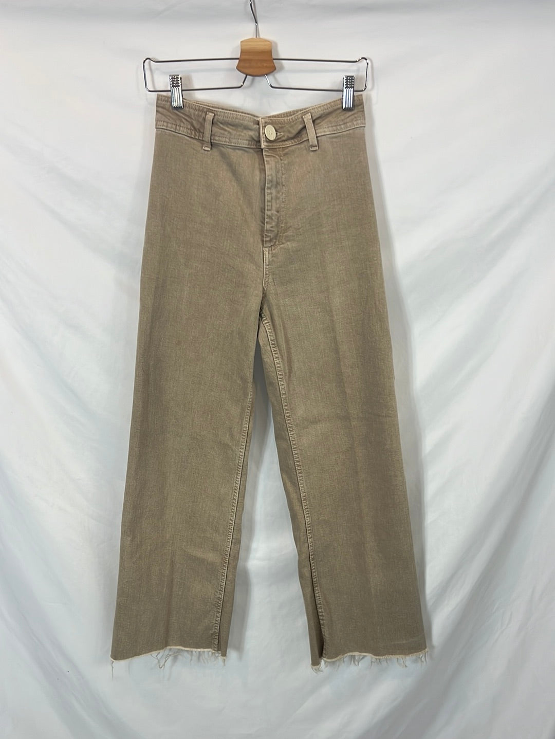 ZARA. Pantalón culotte beige tostadoT.36