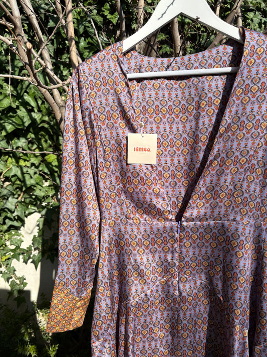 HIMBA. Vestido largo estampado abertura