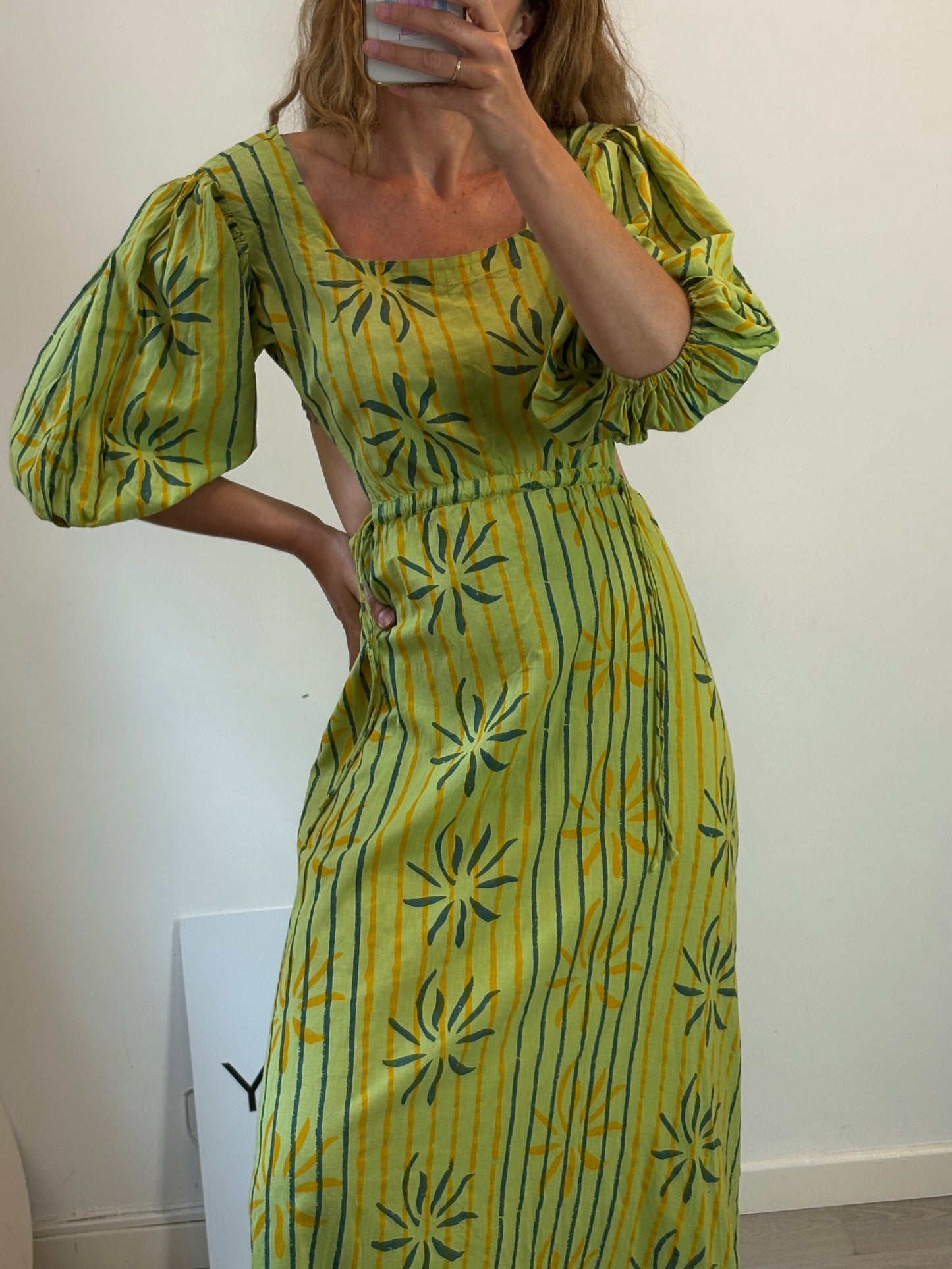 PAR & SCALA. Vestido largo estampado aberturas