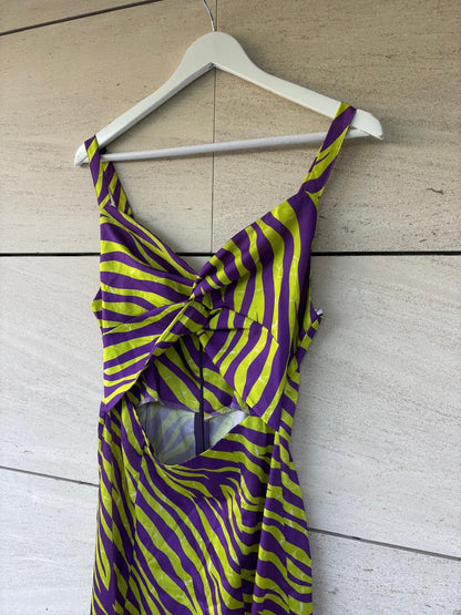 Vestido midi bicolor abertura