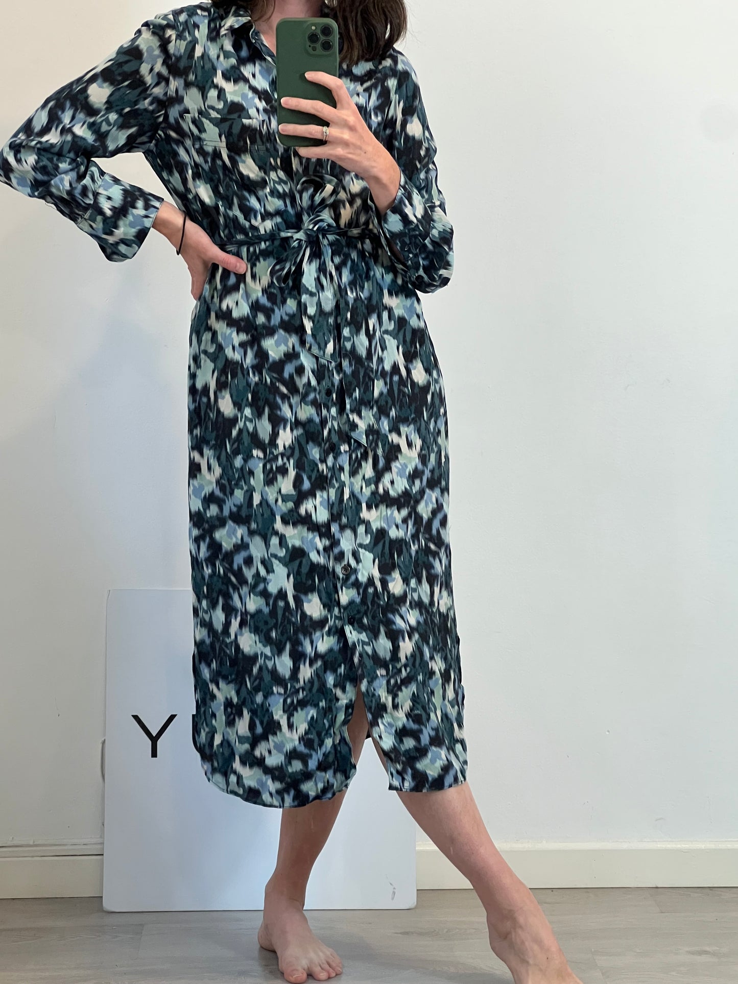 MANGO. Vestido abotonado tie dye T.xs