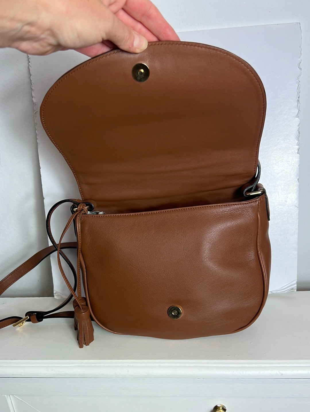 LA FIVE. Bolso marrón piel