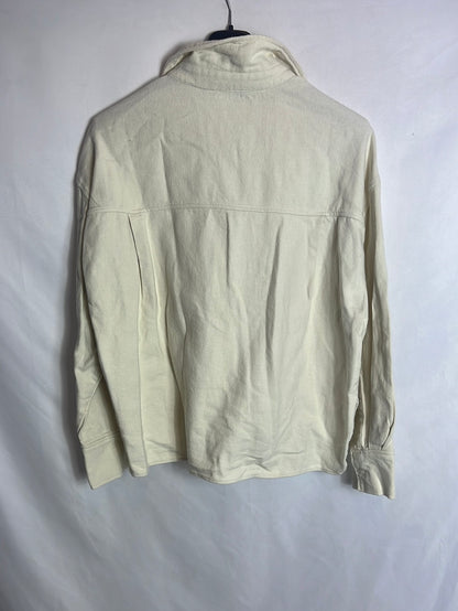 ZARA. Camisa beige franela. T XS