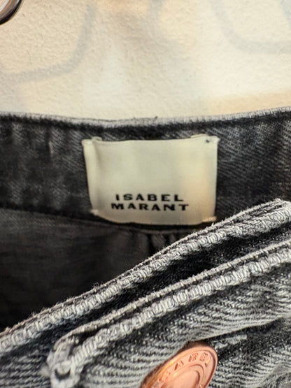 ISABEL MARANT . Denim gris abotonado cintura alta. T 34