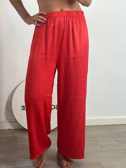 CELINA. Pantalón rojo fluido T.u(36)