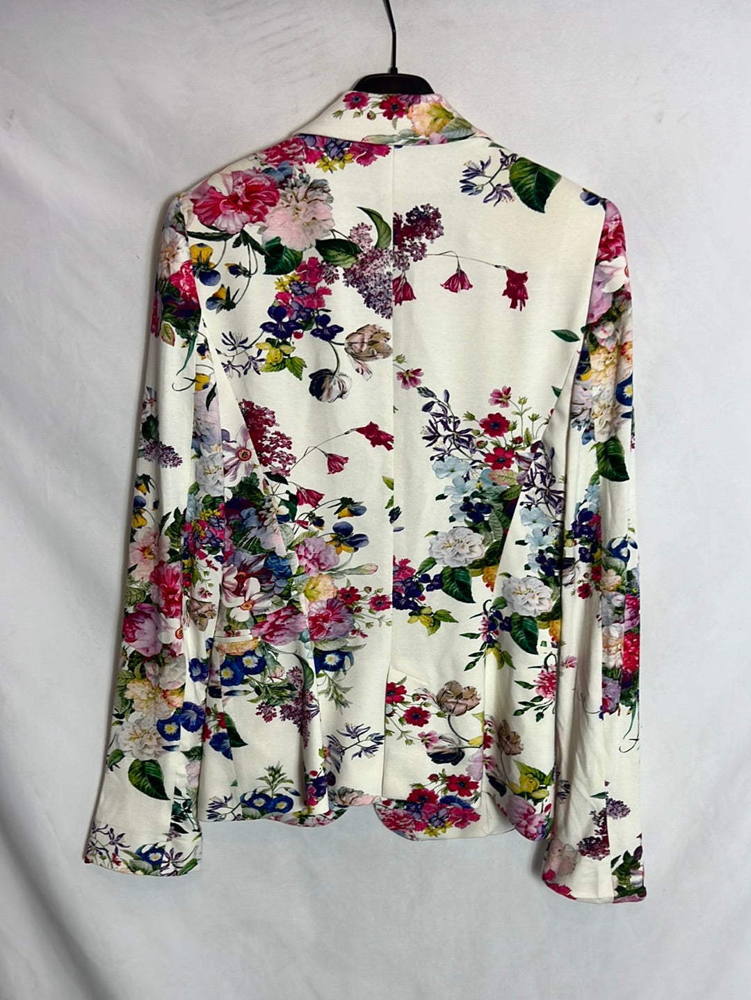ZARA. Floral printed texture blazer. T XS