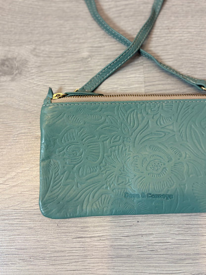 DEVA & COMEYA. Bolso piel troquelada verde agua