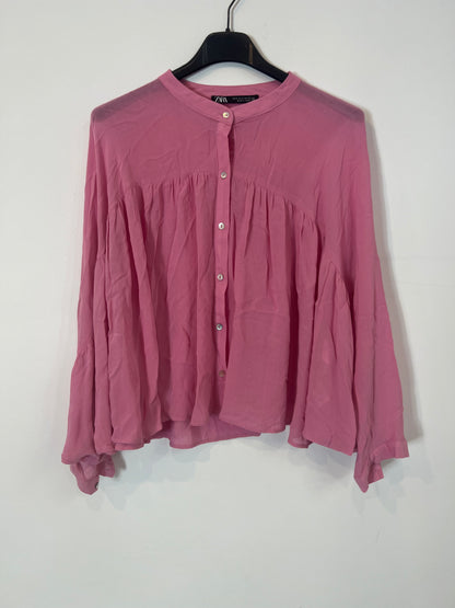 ZARA. Blusa rosa fluida. T S