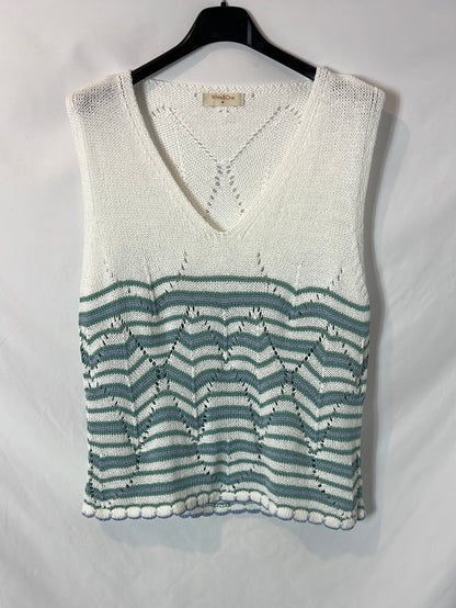 WHITE&amp;ONE. Striped knit top Tl