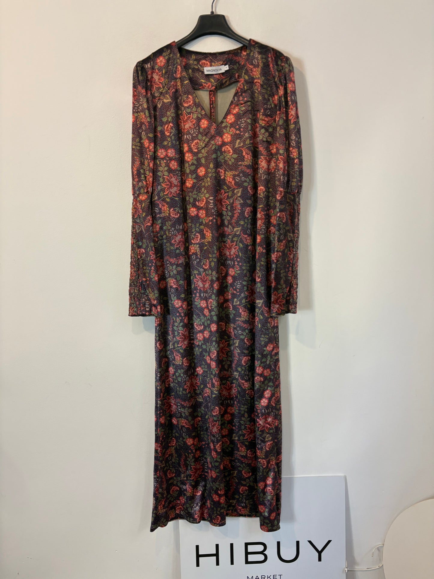 MAGNOLYA. Vestido largo estampado terciopelo