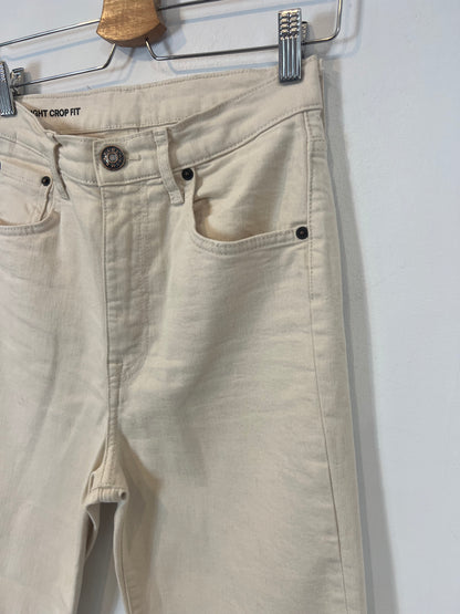 BIMBA Y LOLA. Straight-cut beige denim crop. Size 38 (S) Tara