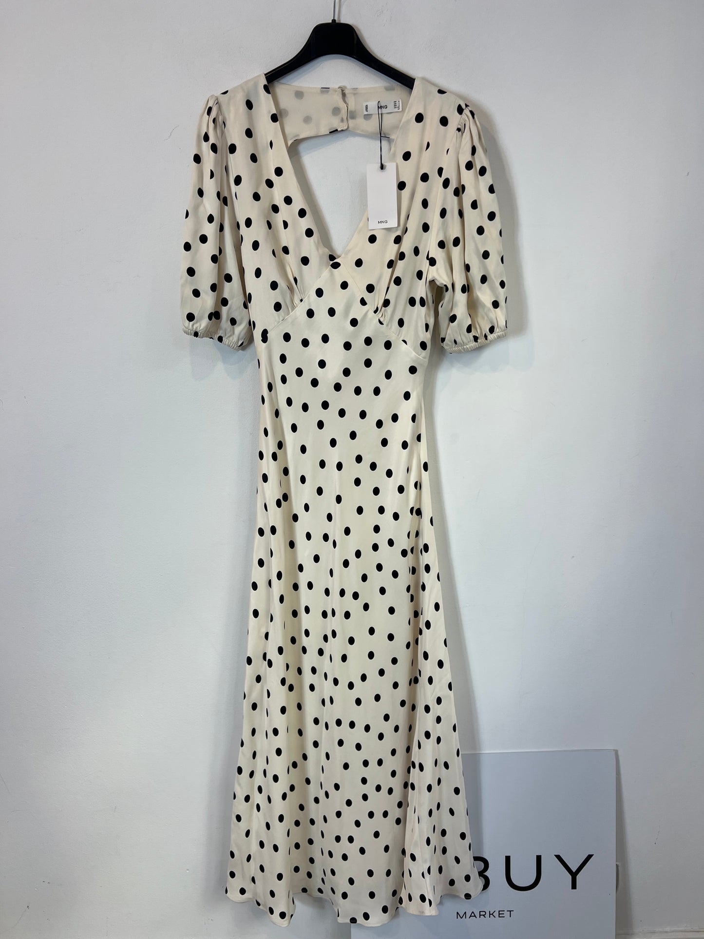 MANGO. Long polka dot print dress with back detail. TM