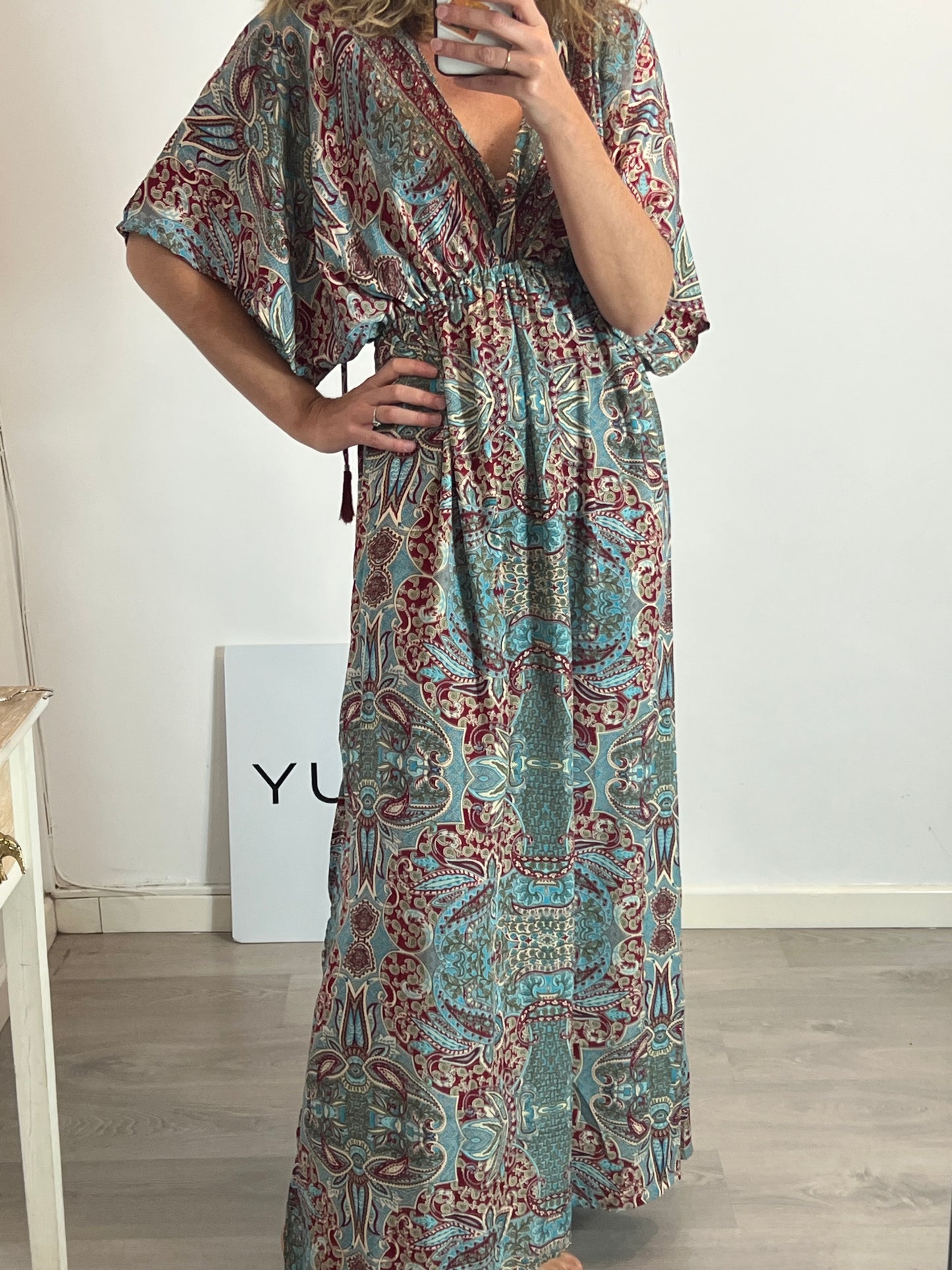 BUGANVILIA. Vestido esamapdo seda. T M