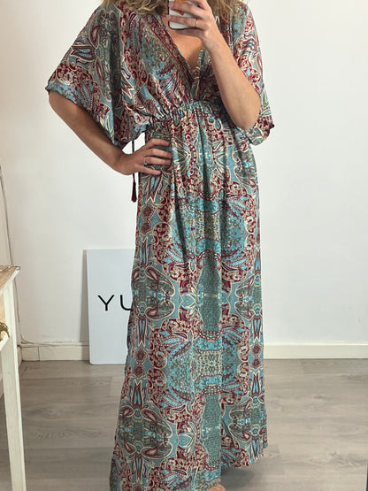 BUGANVILIA. Vestido esamapdo seda. T M