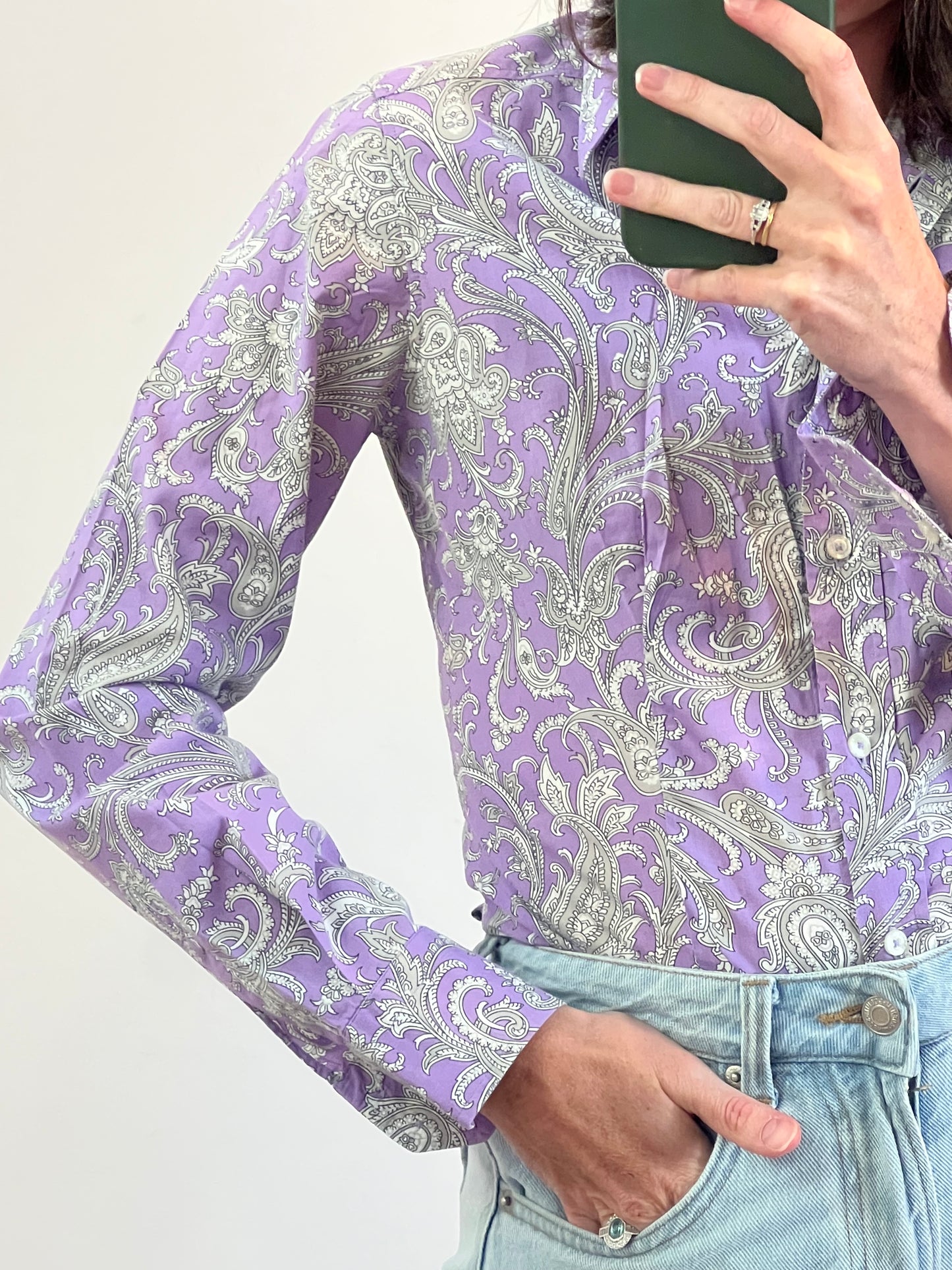 ETRO. Camisa estampada malva. T 40 (36)