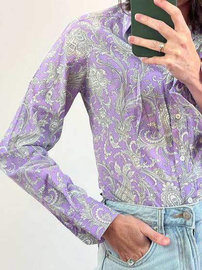 ETRO. Camisa estampada malva. T 40 (36)