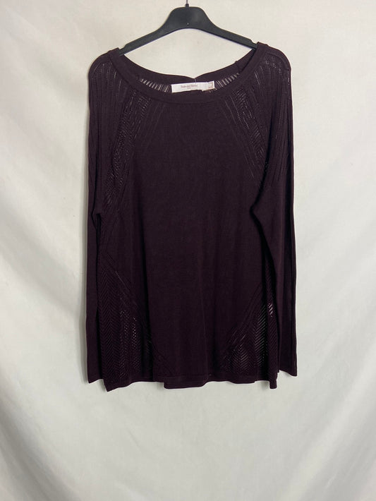 PEDRO DEL HIERRO. Burgundy openwork sweater. TS