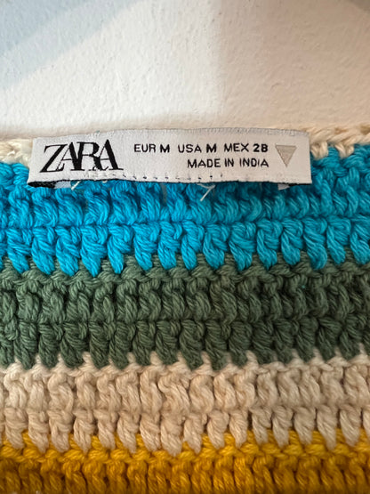 ZARA. Top colores crochet. T M